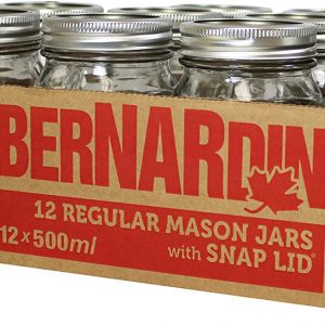 Bernardin Regular Mouth 500ml Mason Jars-Box of 12, 500ml, Clear