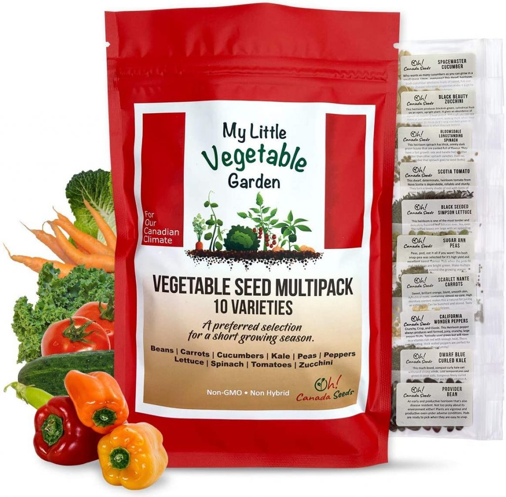 Vegetable Seeds Variety Pack Canada - 10 Heirloom Varieties Non GMO