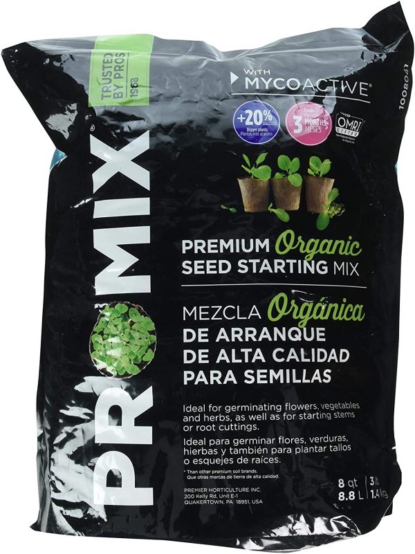 Premier Horticulture 1008041RGCE Organic Seed Starter Mix, 8 Quart