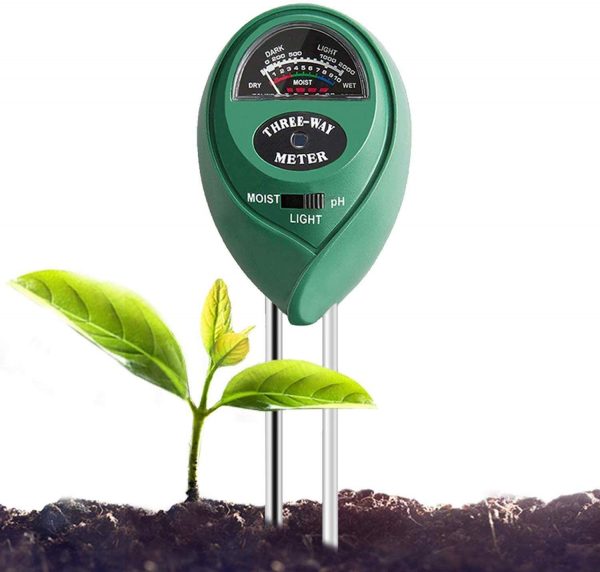 Soil Tester 3-in-1 Plant Moisture Meter Light and PH Tester for Home, Garden