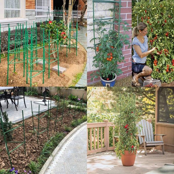 Tomato Cage 3 Pack, IDMAX Assembled Plant Climbing Frame for Growing Vegetables and Fruits Garden Plant Support Stakes Flower Beds Balcony Gardening Cucumber Trellis
